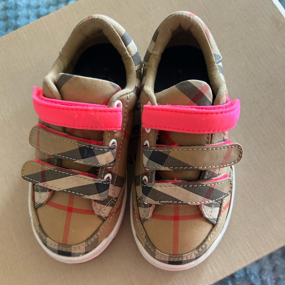 Burberry Check Slip-On Shoe with Pink Trim